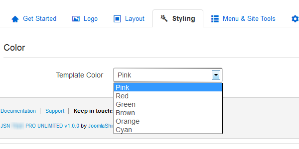 Parameters to control colors & styles